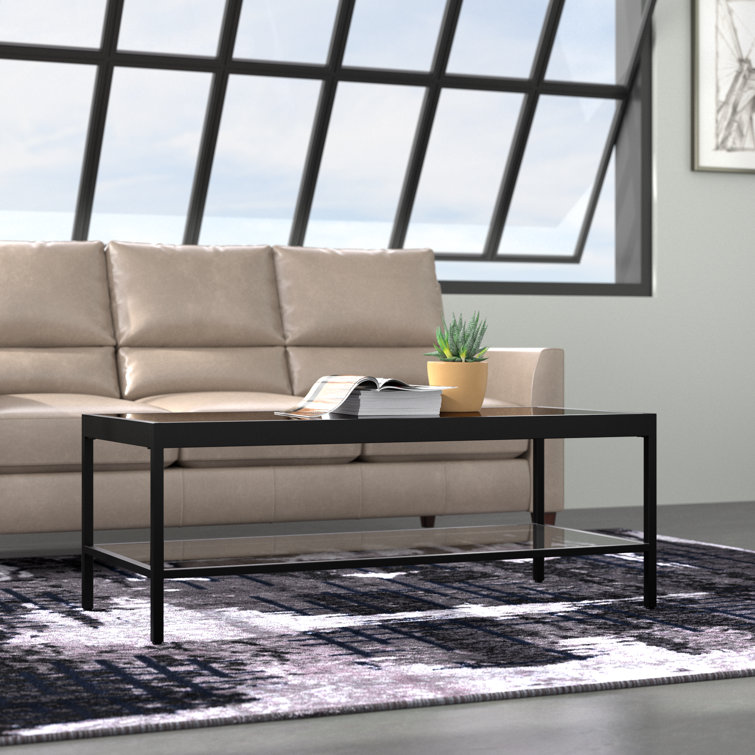 Wayfair black deals glass coffee table